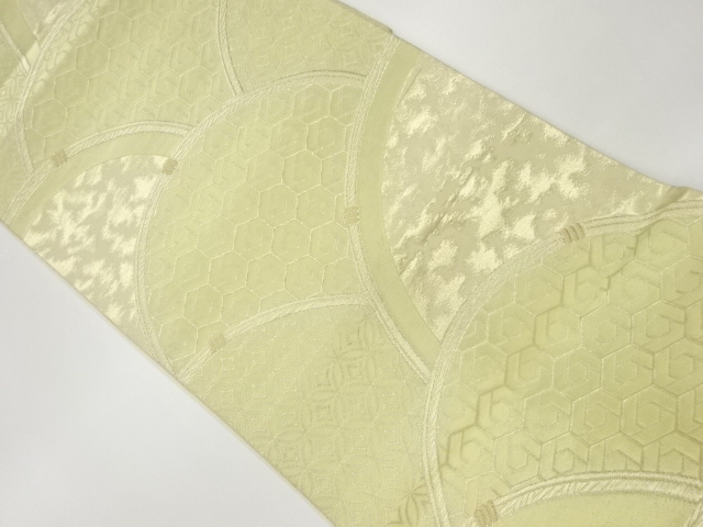 青海波に古典柄模様織出し袋帯